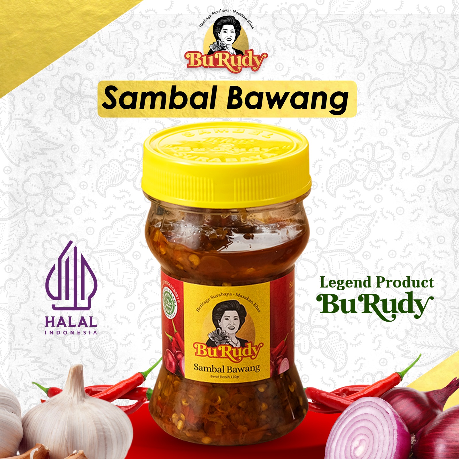Sambal Bawang Bu Rudy dengan kemasan 110gr