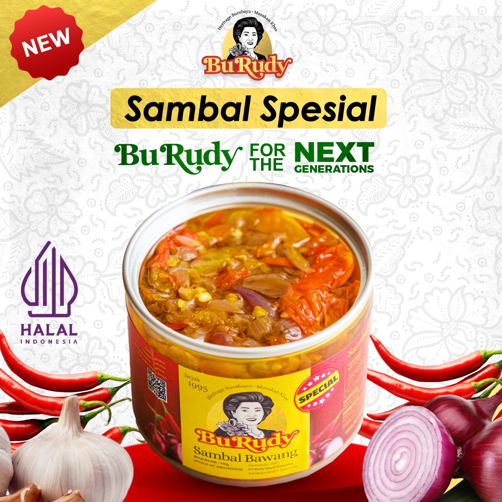 New Sambel Bawang Bu Rudy dengan kemasan baru