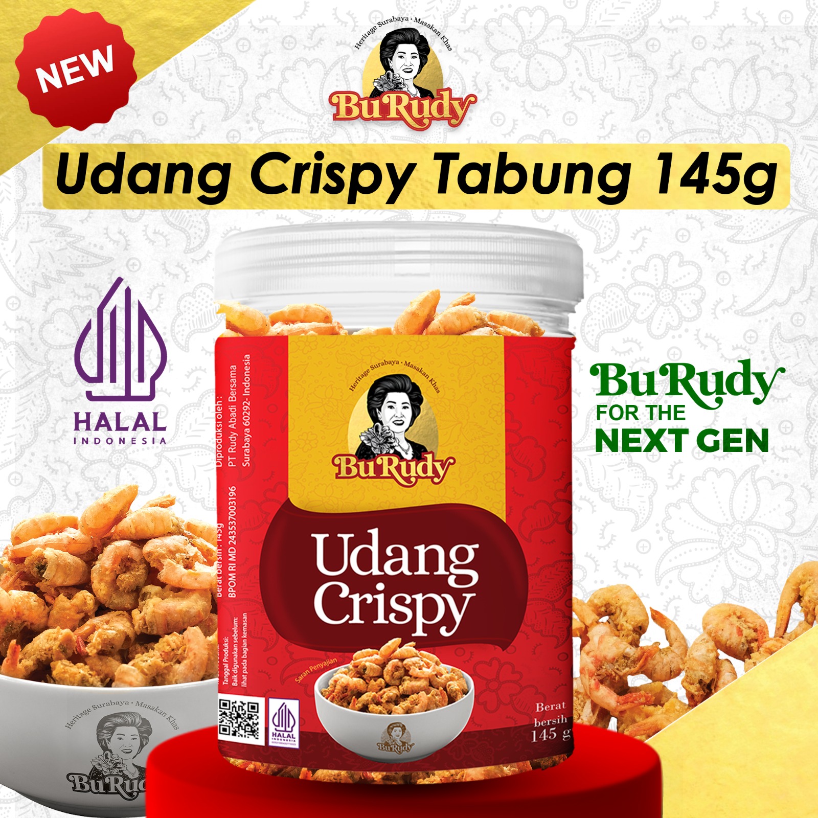 Udang Kemasan Baru Tube gramasi 145gr