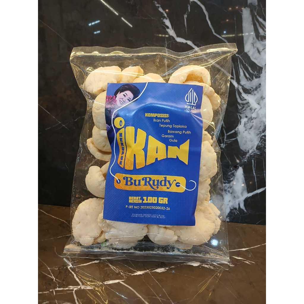 Kerupuk ikan Bu Rudy gramasi 100gr || khas oleh oleh Surabaya - Gambar 2