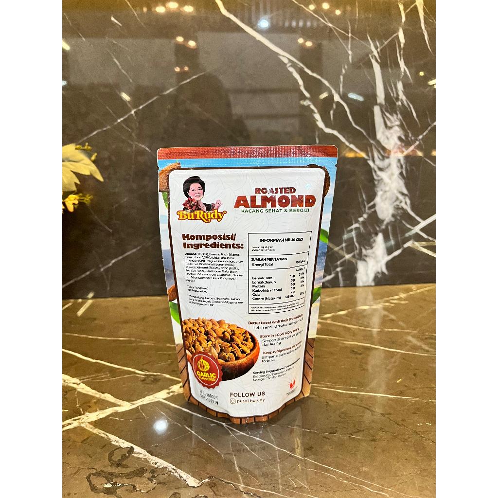 New Roasted Almond Garlic Flavoured Bu Rudy 150gr - Gambar 4